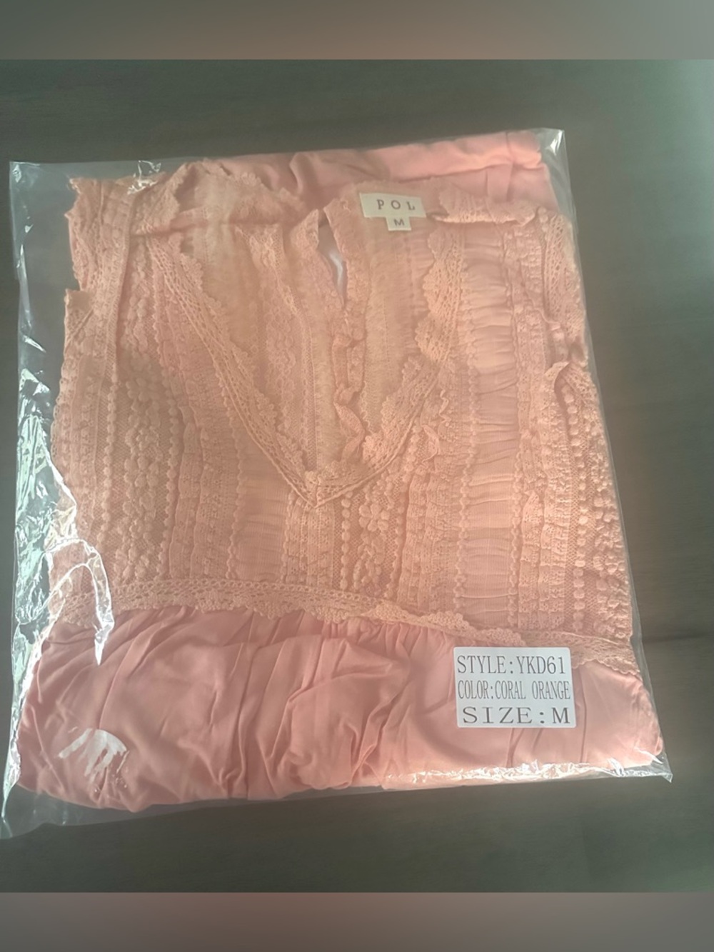 POL Sleeveless Lace Bodice Maxi Dress Coral Orange Sizes S, M , L - Picture 11 of 11